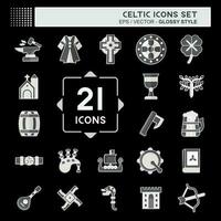 icoon reeks keltisch. verwant naar viering symbool. glanzend stijl. gemakkelijk ontwerp bewerkbaar. gemakkelijk illustratie vector