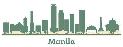 abstract manilla Filippijnen stad horizon met kleur gebouwen. vector