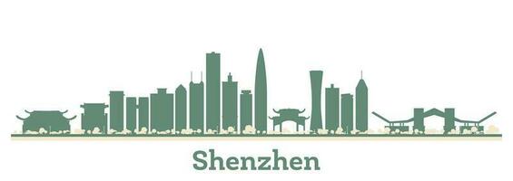 abstract Shenzhen China stad horizon met kleur gebouwen. vector
