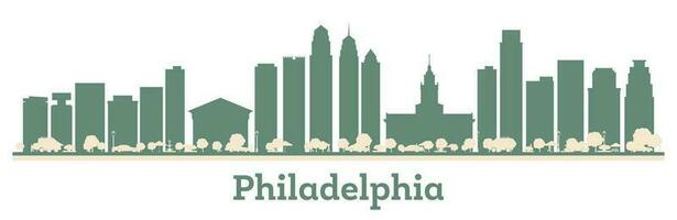 abstract Philadelphia Verenigde Staten van Amerika stad horizon met kleur gebouwen. vector