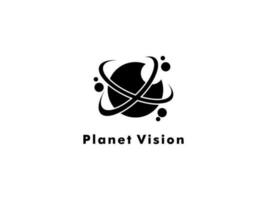 visie logo met planeet vector, creatief visie logo vector