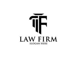 wet firma met brief f logo, advocaat logo met creatief wet element vector