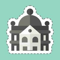 sticker lijn besnoeiing statig huis. verwant naar accommodaties symbool. gemakkelijk ontwerp bewerkbaar. gemakkelijk illustratie vector