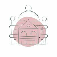 icoon statig huis. verwant naar accommodaties symbool. kleur plek stijl. gemakkelijk ontwerp bewerkbaar. gemakkelijk illustratie vector