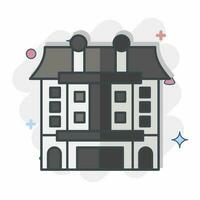 icoon appartement. verwant naar accommodaties symbool. grappig stijl. gemakkelijk ontwerp bewerkbaar. gemakkelijk illustratie vector