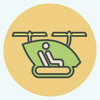 icoon passagier drone. verwant naar dar symbool. kleur maat stijl. gemakkelijk ontwerp bewerkbaar. gemakkelijk illustratie vector