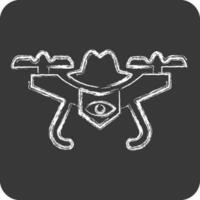 icoon spion drone. verwant naar dar symbool. krijt stijl. gemakkelijk ontwerp bewerkbaar. gemakkelijk illustratie vector