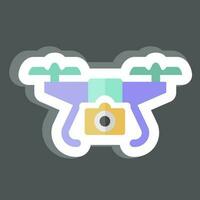 sticker dar met camera. verwant naar dar symbool. gemakkelijk ontwerp bewerkbaar. gemakkelijk illustratie vector