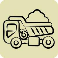 icoon dump vrachtwagen. verwant naar bouw voertuigen symbool. hand- getrokken stijl. gemakkelijk ontwerp bewerkbaar. gemakkelijk illustratie vector