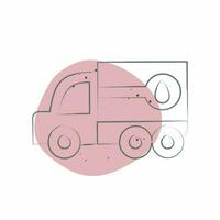 icoon brandstof vrachtwagen. verwant naar bouw voertuigen symbool. kleur plek stijl. gemakkelijk ontwerp bewerkbaar. gemakkelijk illustratie vector