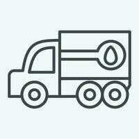 icoon brandstof vrachtwagen. verwant naar bouw voertuigen symbool. lijn stijl. gemakkelijk ontwerp bewerkbaar. gemakkelijk illustratie vector