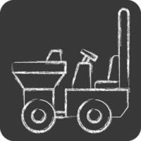 icoon dumper. verwant naar bouw voertuigen symbool. krijt stijl. gemakkelijk ontwerp bewerkbaar. gemakkelijk illustratie vector