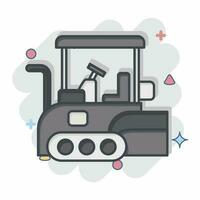 icoon asfalt bestratingsafwerkmachines. verwant naar bouw voertuigen symbool. grappig stijl. gemakkelijk ontwerp bewerkbaar. gemakkelijk illustratie vector