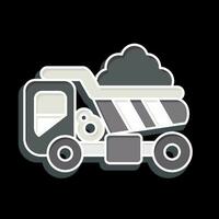 icoon dump vrachtwagen. verwant naar bouw voertuigen symbool. glanzend stijl. gemakkelijk ontwerp bewerkbaar. gemakkelijk illustratie vector