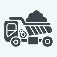 icoon dump vrachtwagen. verwant naar bouw voertuigen symbool. glyph stijl. gemakkelijk ontwerp bewerkbaar. gemakkelijk illustratie vector