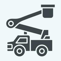 icoon emmer vrachtwagen. verwant naar bouw voertuigen symbool. glyph stijl. gemakkelijk ontwerp bewerkbaar. gemakkelijk illustratie vector