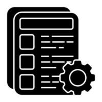 papier met uitrusting presentatie van lijst beheer icoon vector