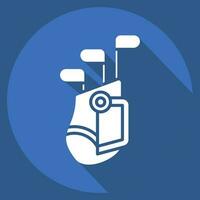 icoon golf tas. verwant naar golf symbool. lang schaduw stijl. gemakkelijk ontwerp bewerkbaar. gemakkelijk illustratie vector