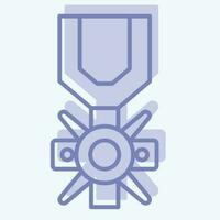 icoon moed medaille. verwant naar leger symbool. twee toon stijl. gemakkelijk ontwerp bewerkbaar. gemakkelijk illustratie vector