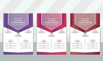 professioneel zakelijke groente, blauw, Purper, rood, roze bedrijf folder sjabloon ontwerp pro vector