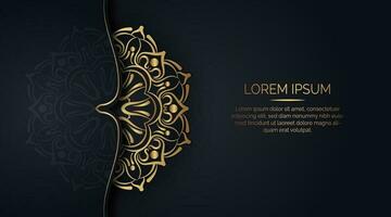 luxe achtergrond met gouden mandala ornament vector