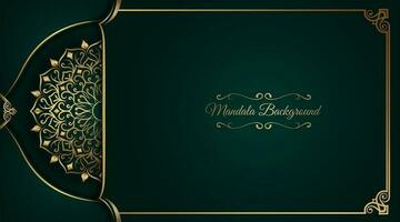 luxe achtergrond met gouden mandala ornament vector