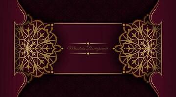 luxe achtergrond met gouden mandala ornament vector