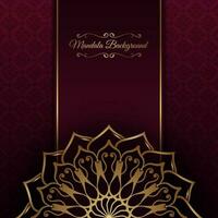 rood luxe achtergrond, met goud mandala ornament vector