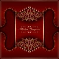 rood luxe achtergrond, met goud mandala ornament vector