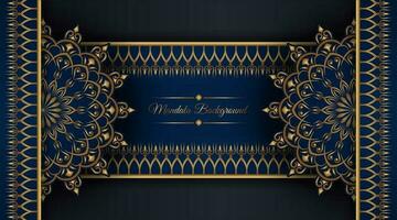 luxe achtergrond met gouden mandala ornament vector