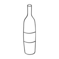 hand- getrokken wijn fles illustratie. alcohol drinken clip art in tekening stijl. single element voor ontwerp vector