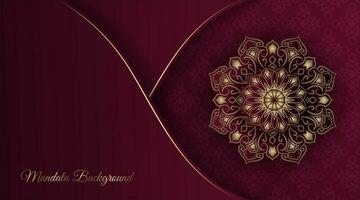 luxe achtergrond met gouden mandala ornament vector