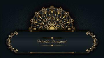 luxe achtergrond met gouden mandala ornament vector