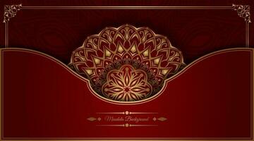 luxe achtergrond met gouden mandala ornament vector