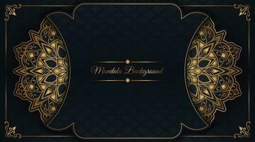 luxe achtergrond met gouden mandala ornament vector