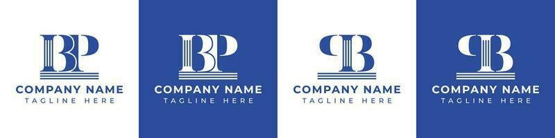 brief bp en pb pijler logo, geschikt voor ieder bedrijf met pb of bp verwant naar pijler. vector