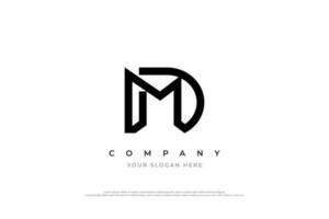 minimaal eerste brief dm monogram logo ontwerp vector