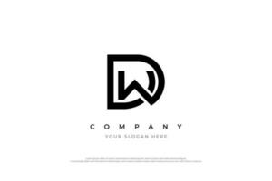 eerste brief dw of wd logo ontwerp vector