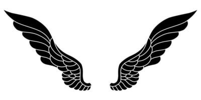 vector silhouet van engel Vleugels