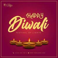 gelukkig diwali decoratief festival wensen kaart vector ontwerp