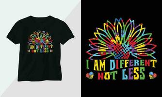 autisme t-shirt ontwerp concept. allemaal ontwerpen zijn kleurrijk en gemaakt gebruik makend van lint, puzzels, liefde, enz vector