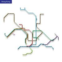 3d isometrische kaart van de hong Kong metro metro vector