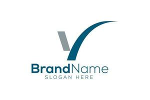 brief v logo ontwerp vector sjabloon