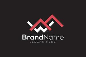 brief w pijl verhoogd logo ontwerp vector sjabloon