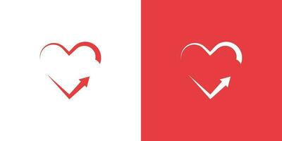 liefde pijl logo ontwerp vector sjabloon