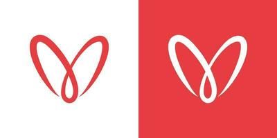 rood hart icoon logo ontwerp vector sjabloon