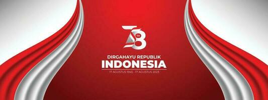 dirgahayu republik Indonesië banier met vlag vector