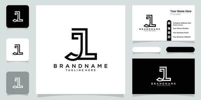 alfabet brieven initialen monogram logo jl en lj met bedrijf kaart ontwerp premie vector