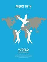 ontwerp voor wereld humanitair dag, vrede dag, wereld hart dag, wereld dag, wereld vriendelijkheid dag, wereld Gezondheid dag, enz. vector