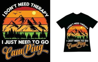 vector camping t-shirt ontwerp sjabloon ,kunst en illustratie